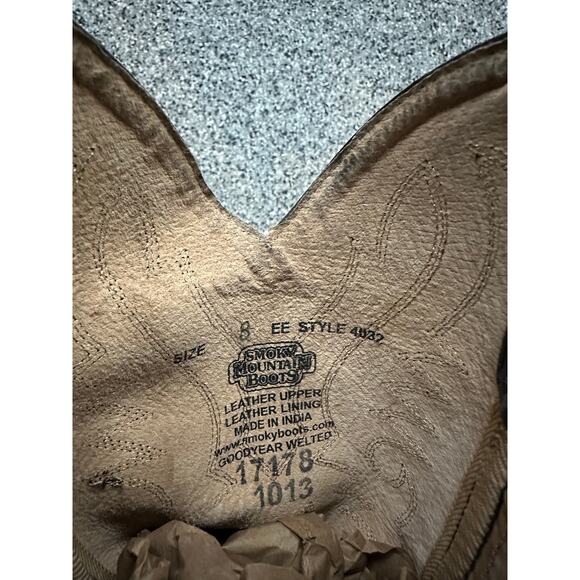 Smoky Mountain Denver Boots sz 8 EE  Black Leather Western Style 4032 - Picture 14 of 14